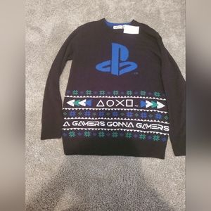 Playstation PS Christmas Holiday Mens Ugly Sweater  Size small Black NWT